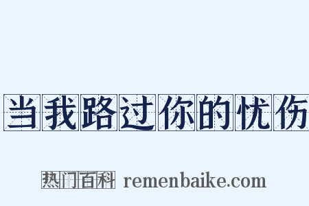 当我路过你的忧伤是什么意思的图片